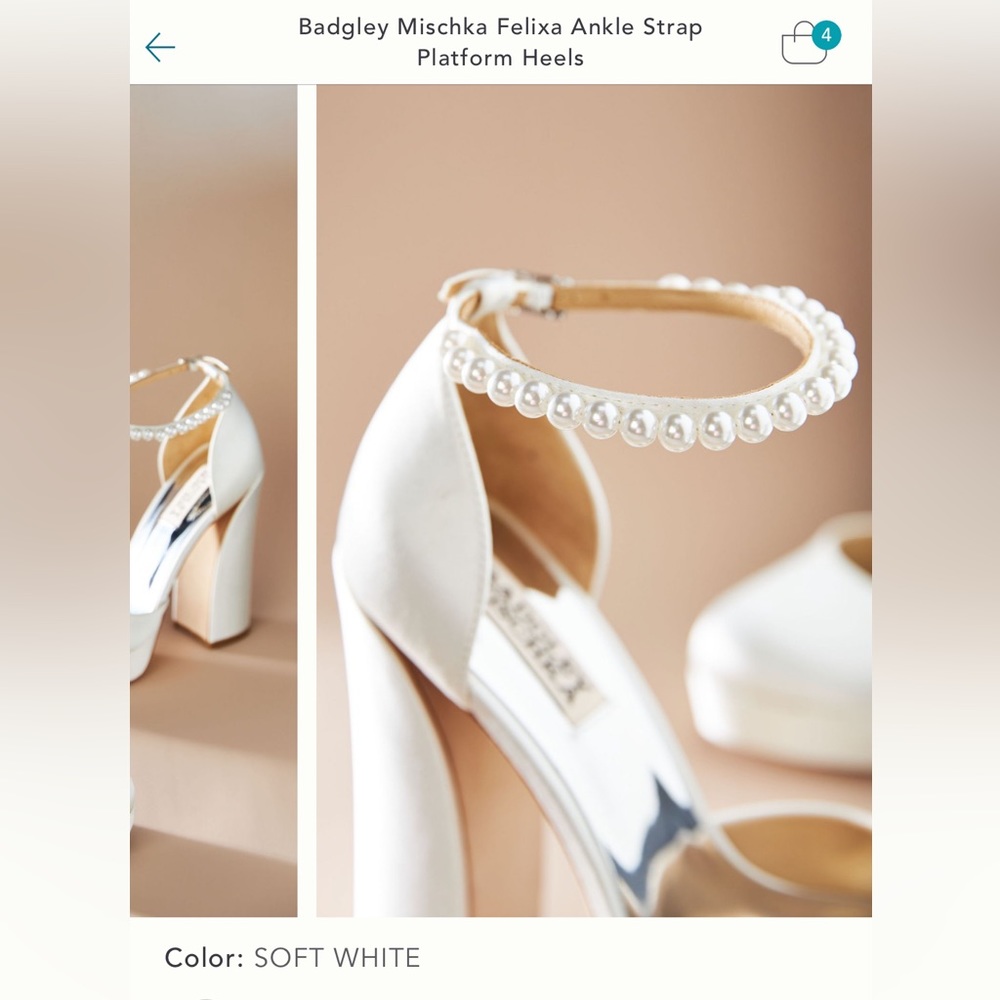 CURRENTLY SOLD OUT Badgley Mischka platform heels with pearl strap